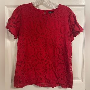 Liz Claiborne Career Red Lace Top